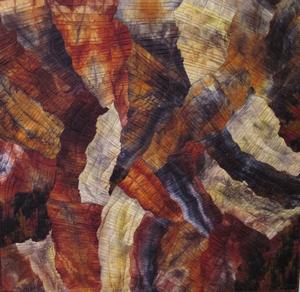 image of a quilt by Donna Radner titled Twisting Canyons #6: Looking Within